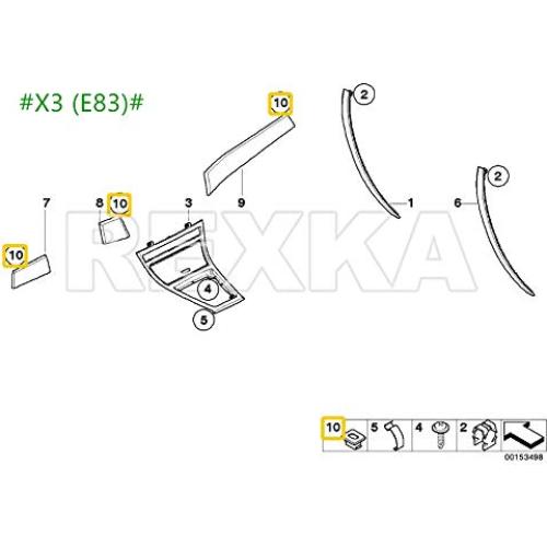 Clips de Recorte Interior BMW Yongtao 25pcs Grommets 17x19mm