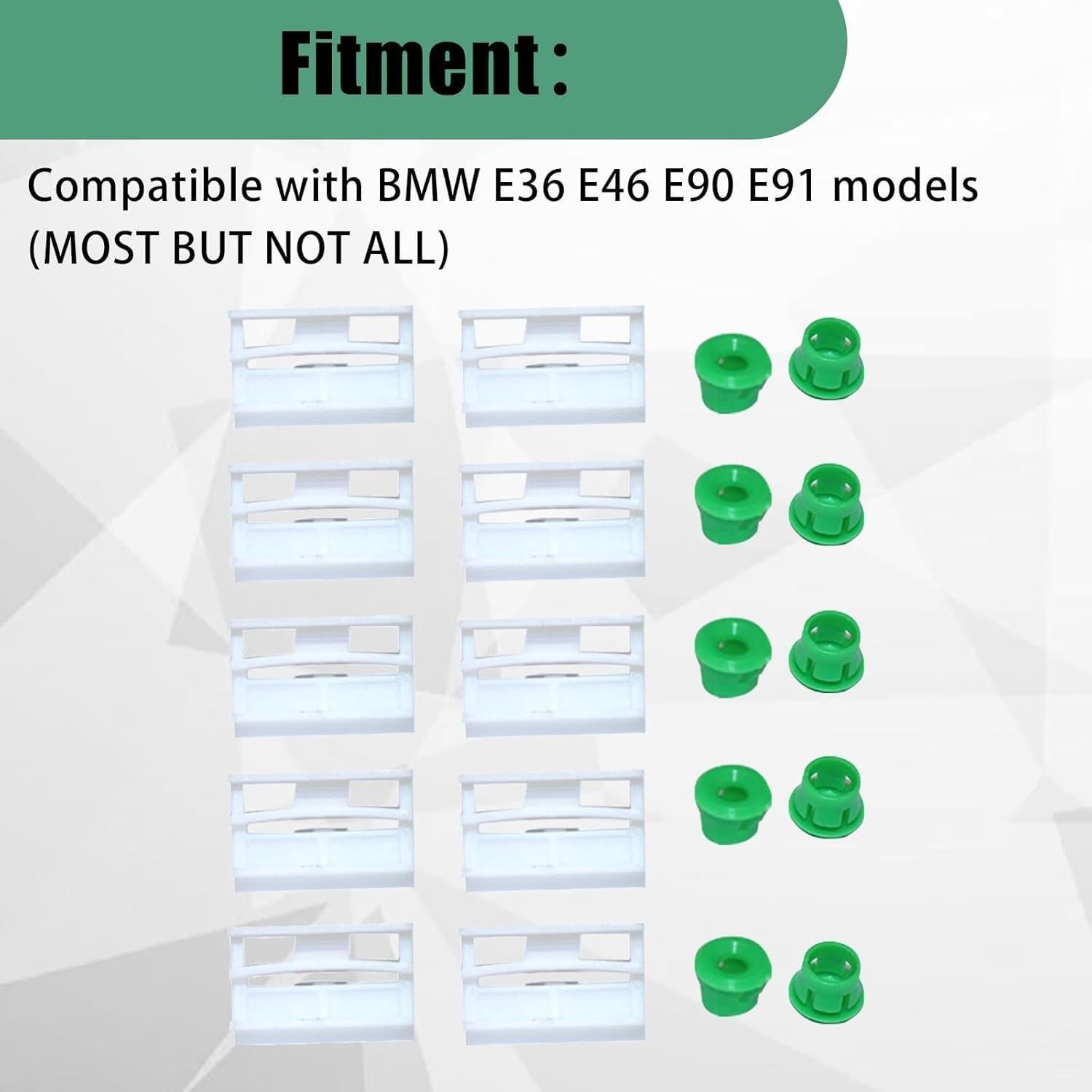 Clips de Moldura Lateral SecosAutoparts 20pcs BMW E36 E46 E90 E91
