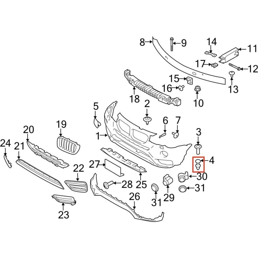 25 Clips de Retención de Tapa de Maletero BMW Yongtao