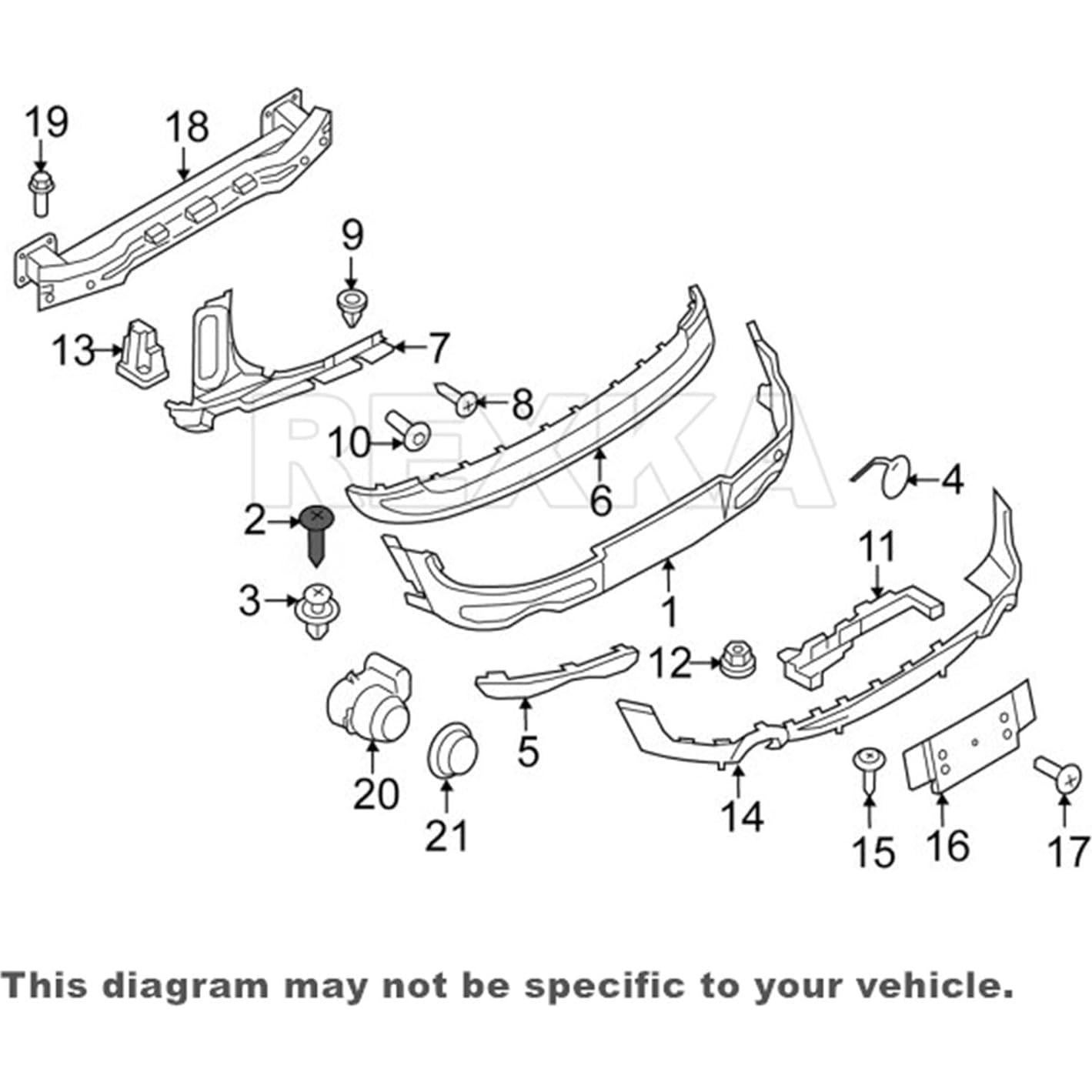 Tornillos de Tapa de Parachoques BMW Rexka 20pcs M5x18.5mm