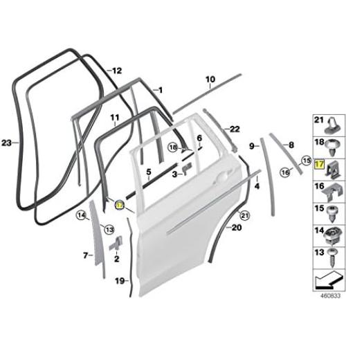 Clip de sujeción de cubierta BMW 6957034
