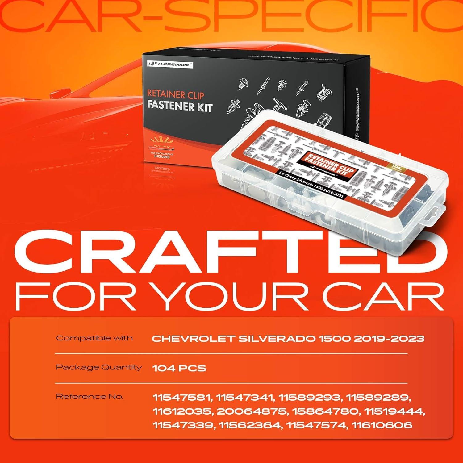 Kit de Clips de Retención A-Premium 104 Piezas para Chevrolet Silverado 1500 2019-2023