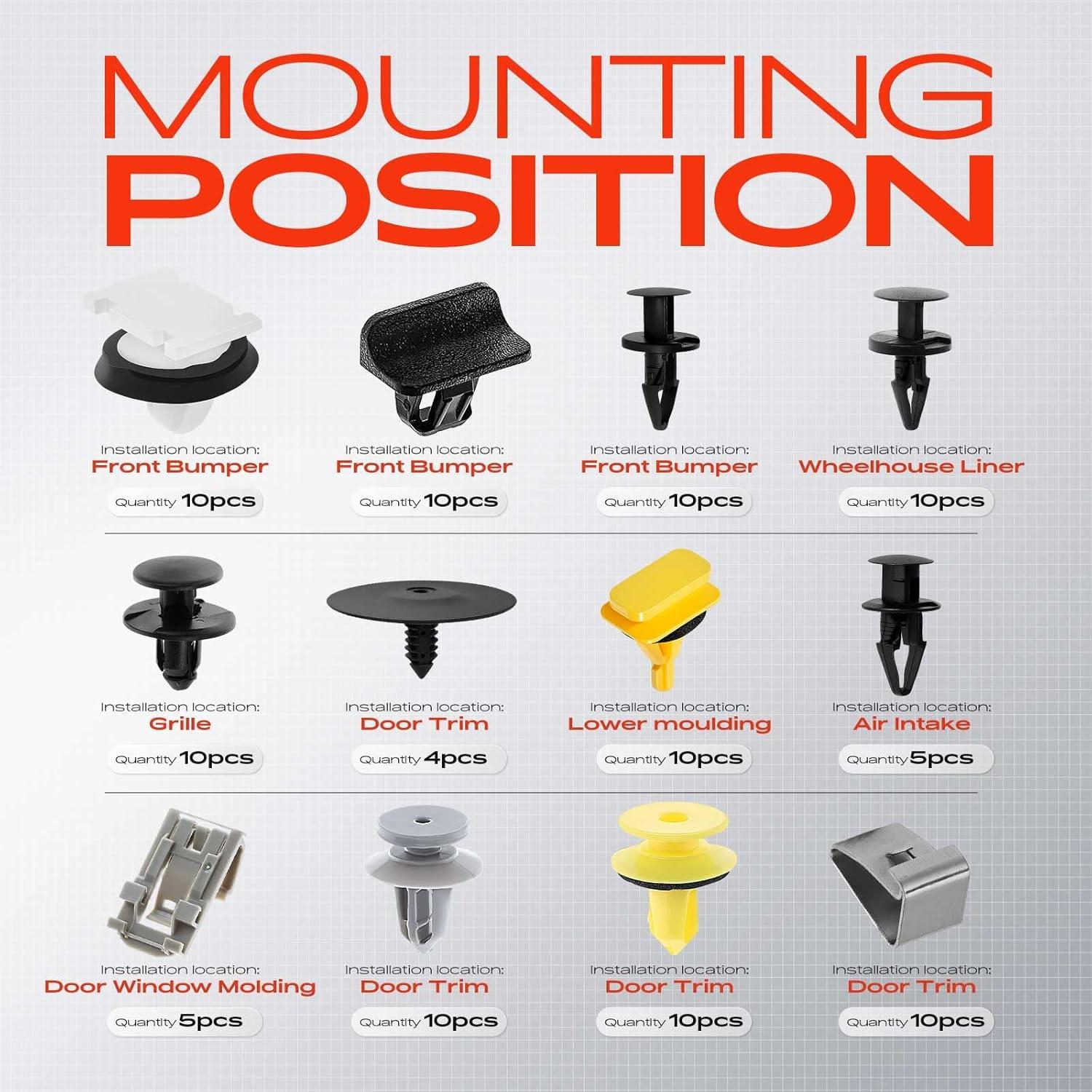 Kit de Clips de Retención A-Premium 104 Piezas para Chevrolet Silverado 1500 2019-2023