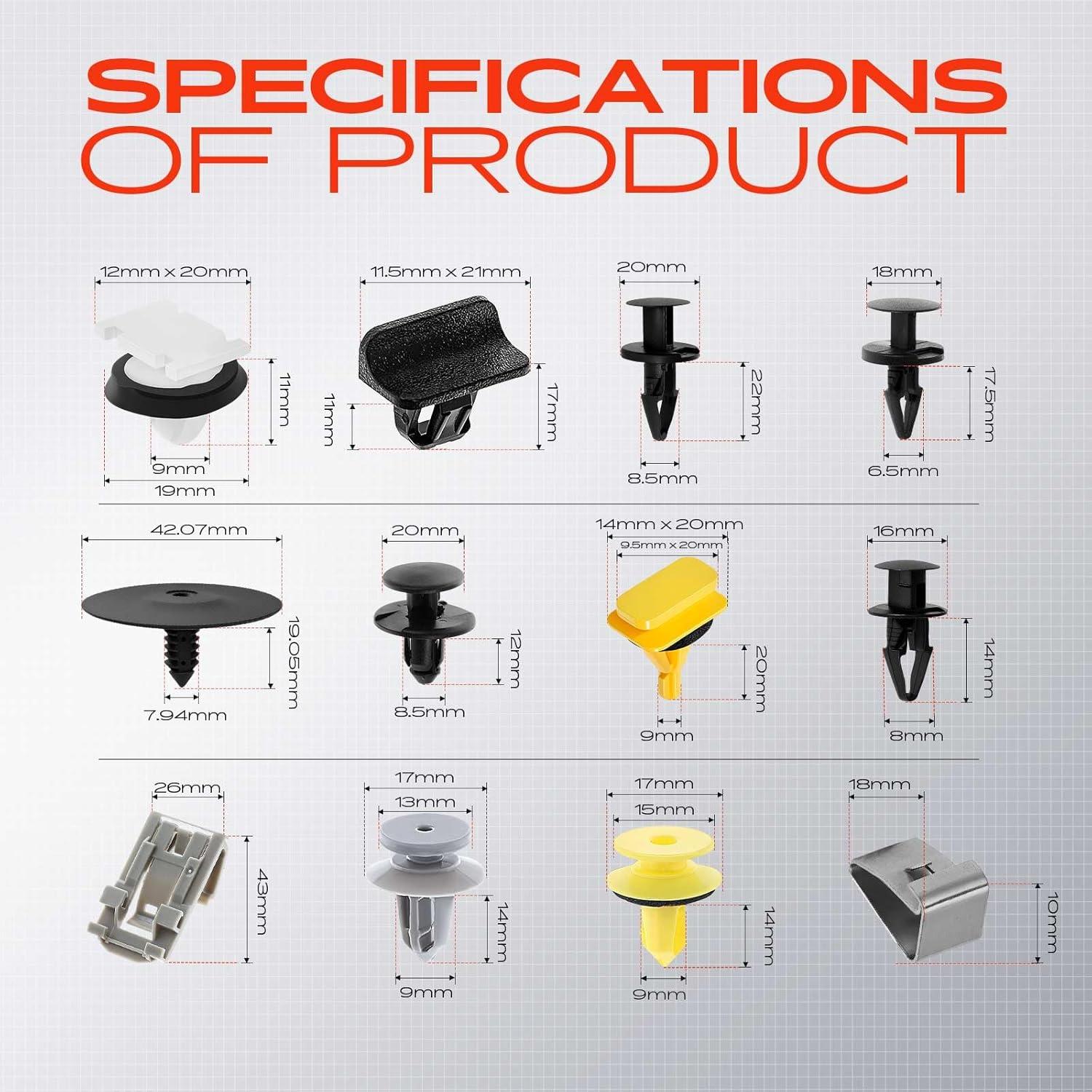 Kit de Clips de Retención A-Premium 104 Piezas para Chevrolet Silverado 1500 2019-2023