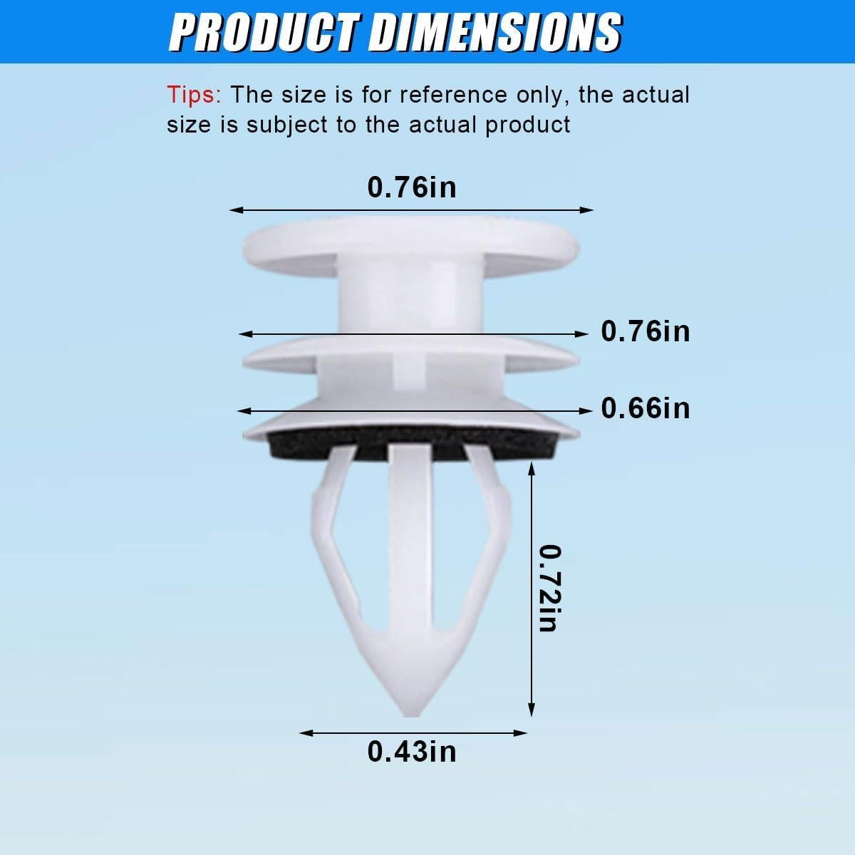 30 Clips de Retención de Panel de Puerta ZIMISI - Blanco