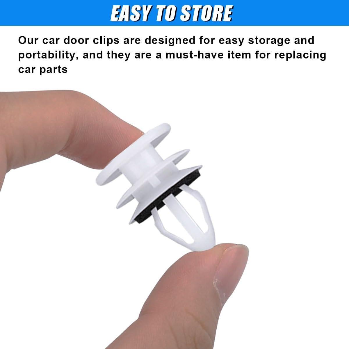 30 Clips de Retención de Panel de Puerta ZIMISI - Blanco