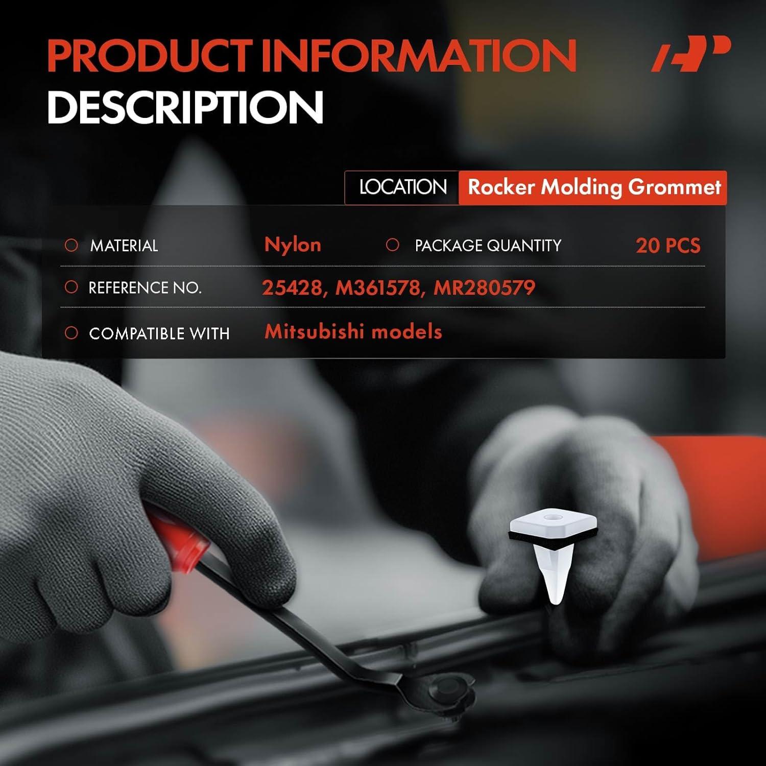 20 Clips Sujetadores de Moldura A-Premium para Mitsubishi