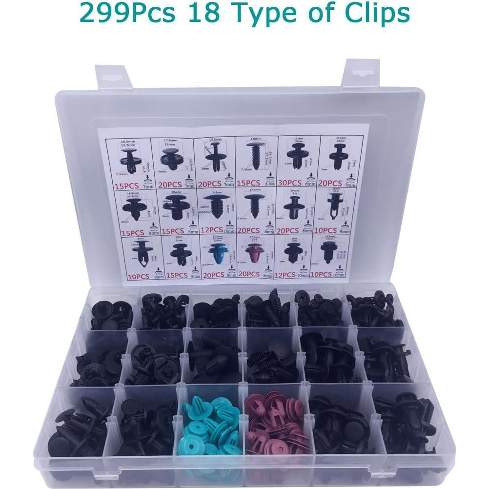 Kit de 299 Clips de Retención Lantee para Automóviles