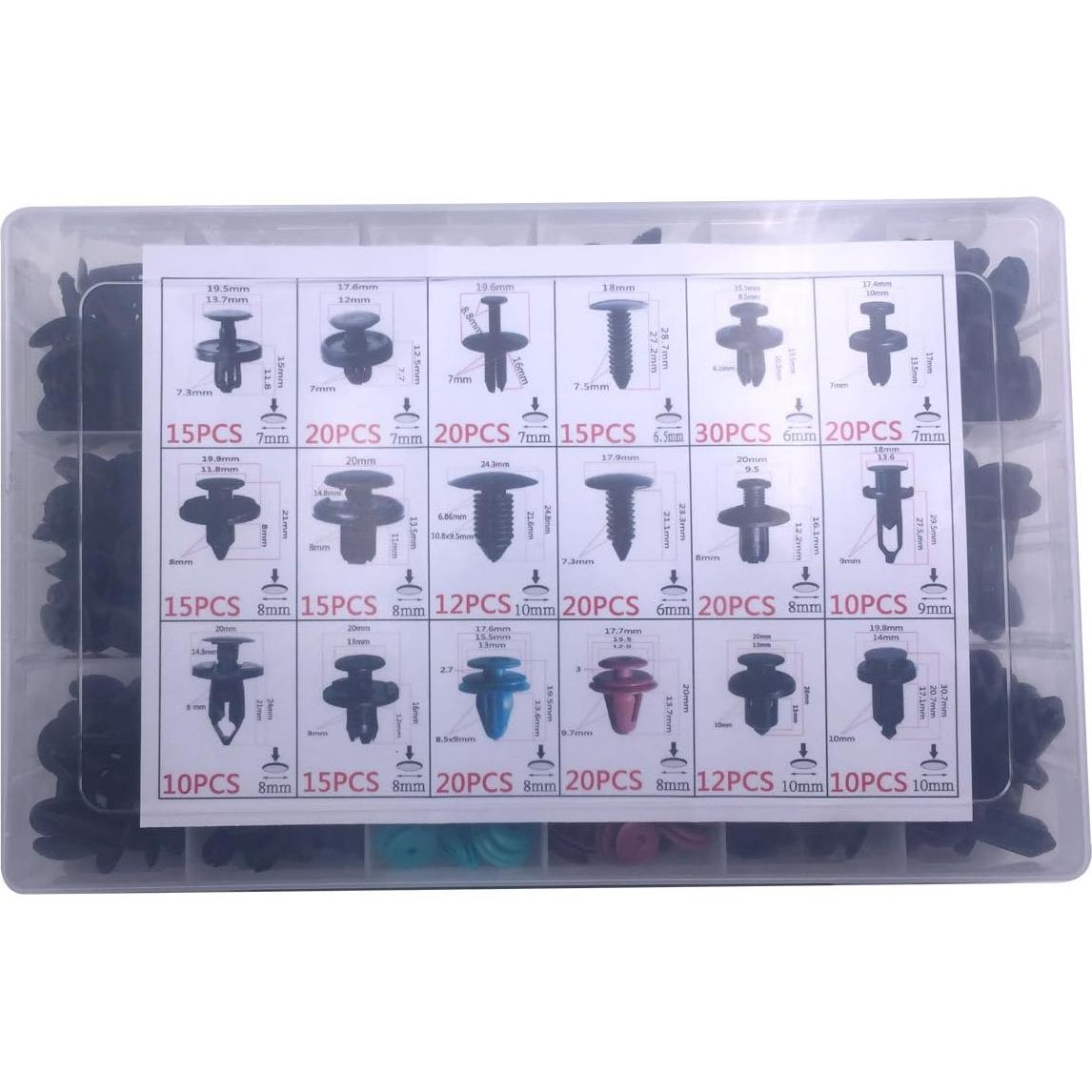 Kit de 299 Clips de Retención Lantee para Automóviles