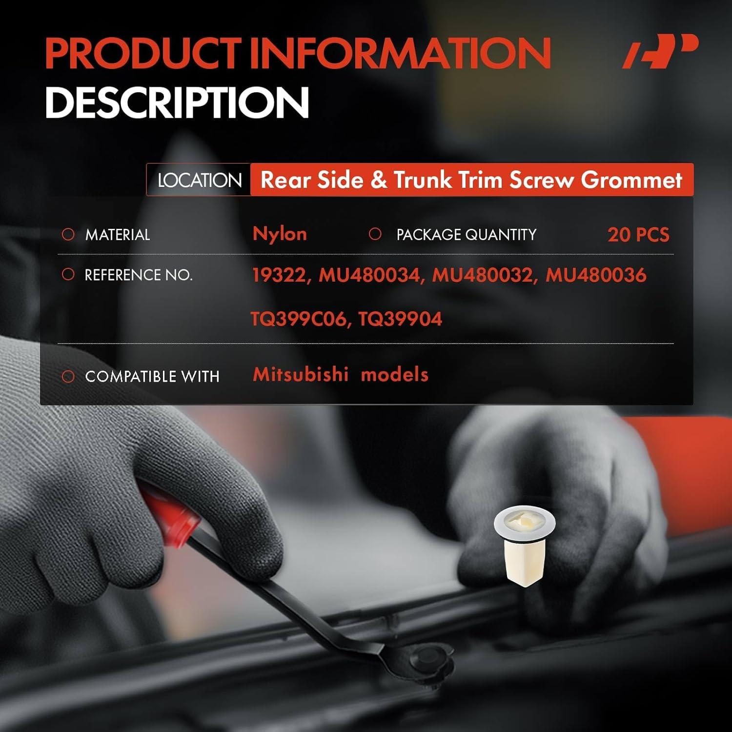 20 Clips de Retención A-Premium para Mitsubishi 2014-2018