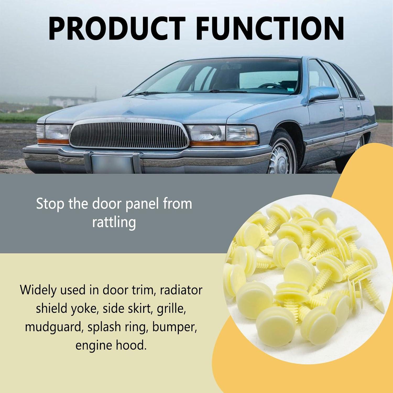 50 Clips de Retención de Panel de Recorte Icyhaws 8mm Nylon