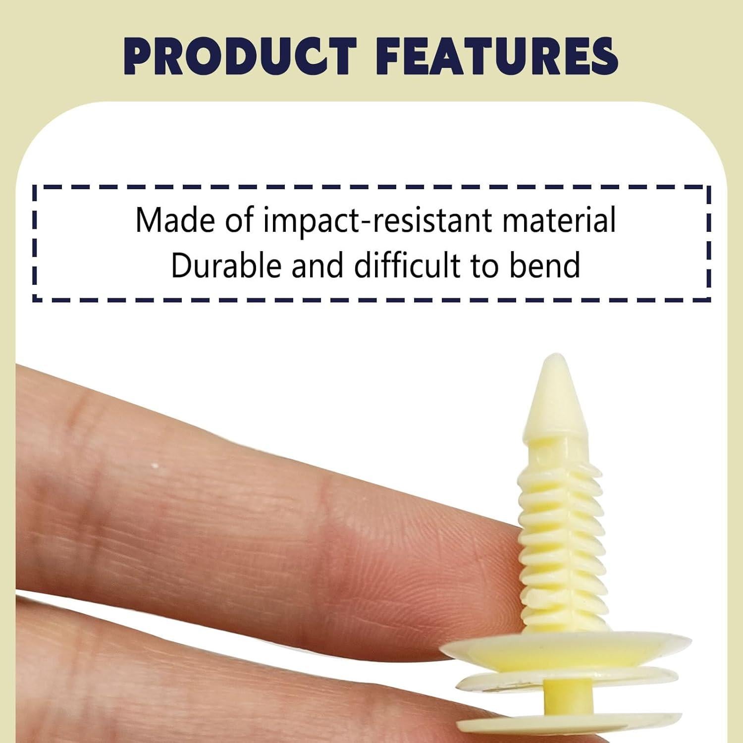 50 Clips de Retención de Panel de Recorte Icyhaws 8mm Nylon