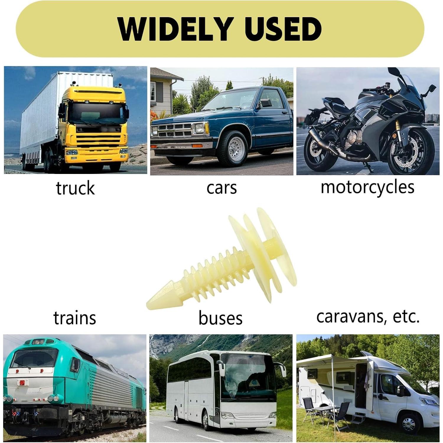 50 Clips de Retención de Panel de Recorte Icyhaws 8mm Nylon