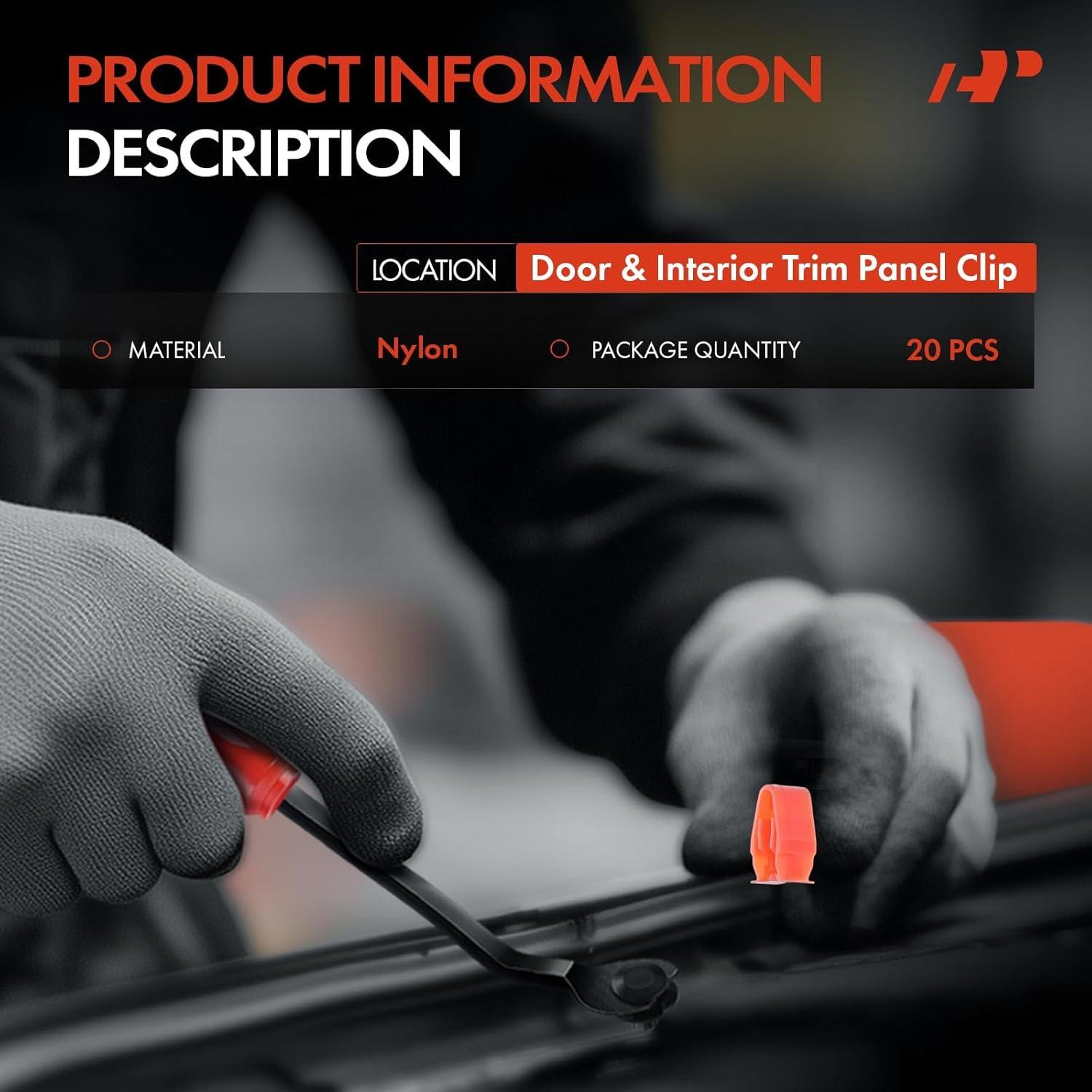 20 Clips Sujetadores de Panel A-Premium Nylon Honda Accord Civic