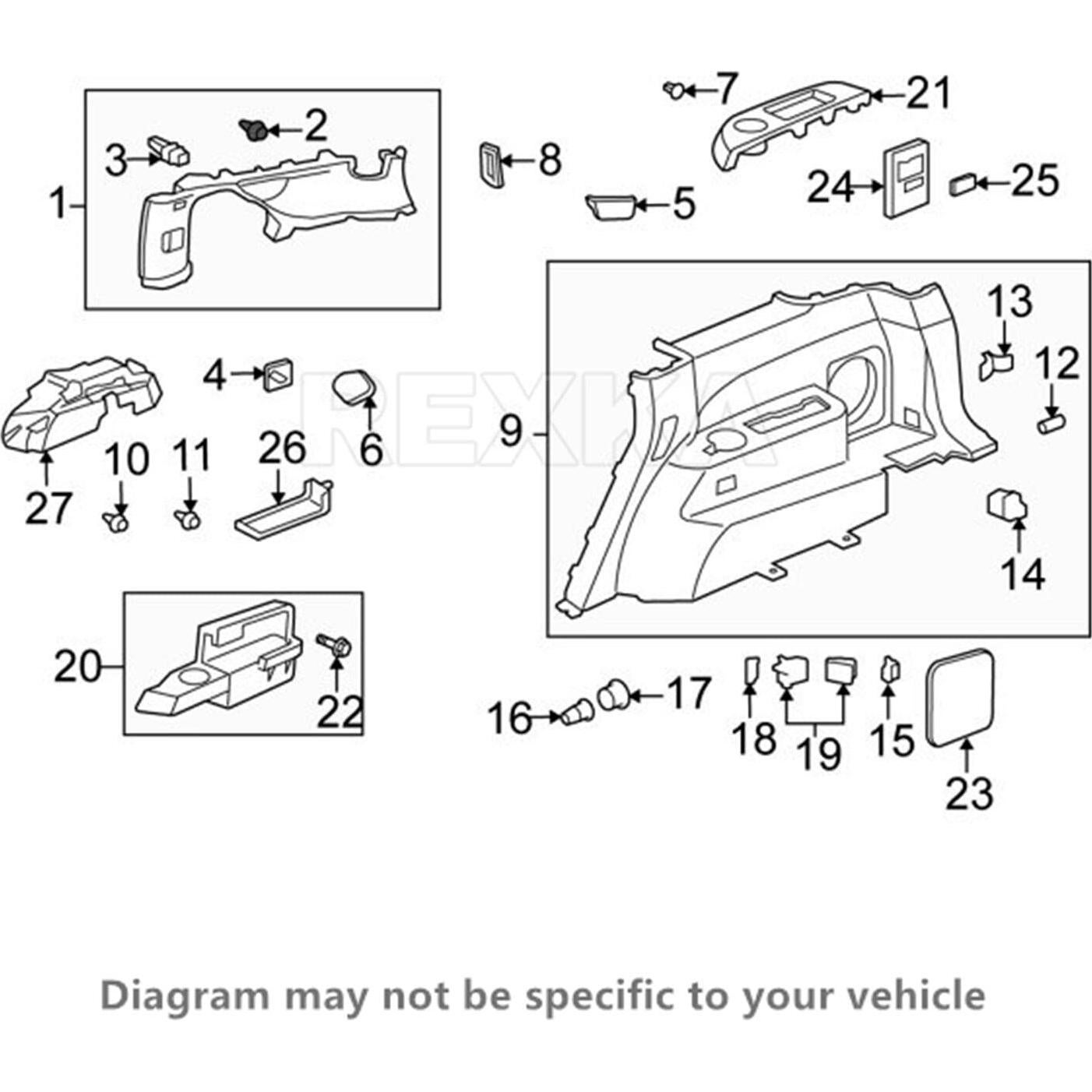 Clip de Retención de Panel de Puerta Rexka 15pcs para Honda Acura