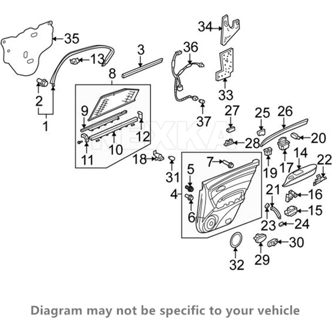 Clip de Retención de Panel de Puerta Rexka 15pcs para Honda Acura