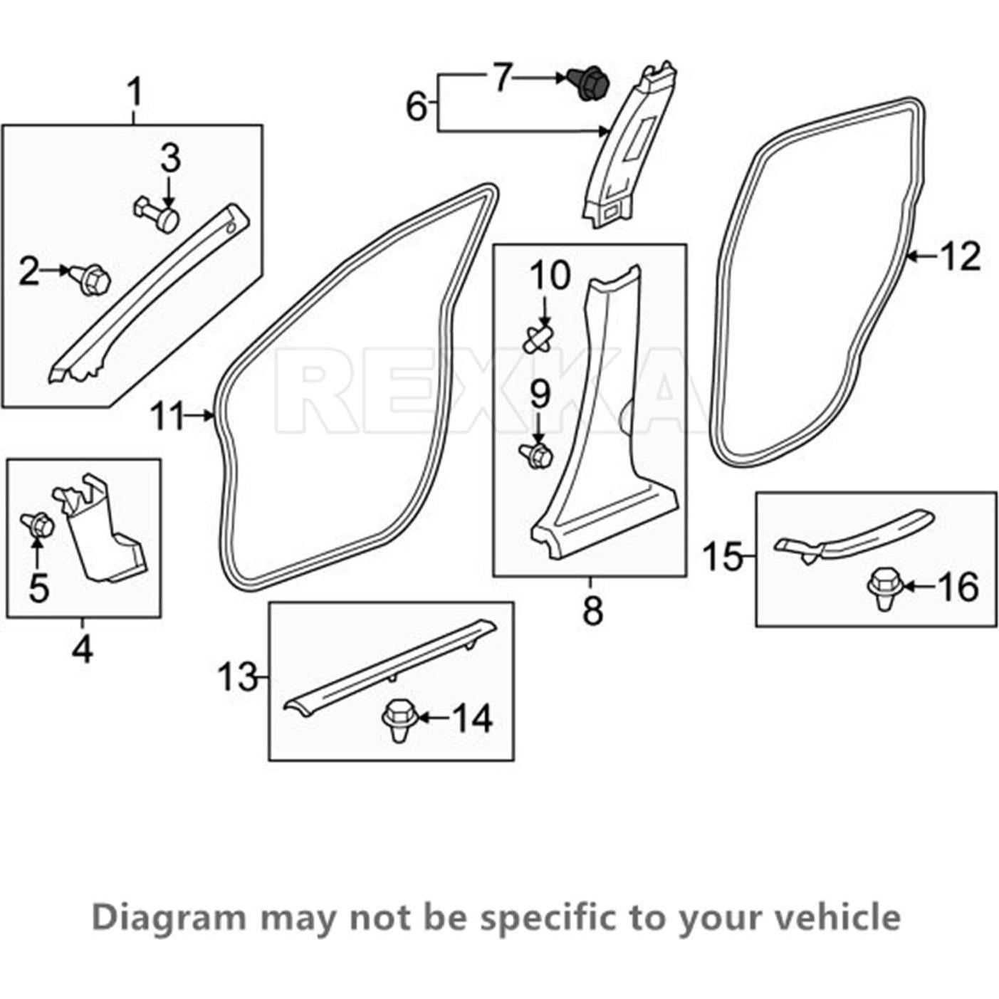 Clip de Retención de Panel de Puerta Rexka 15pcs para Honda Acura