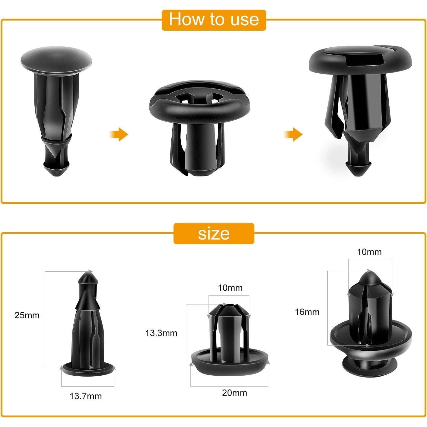 Clips de Remache GOOACC GRC-45 para Honda y Acura - 100PCS