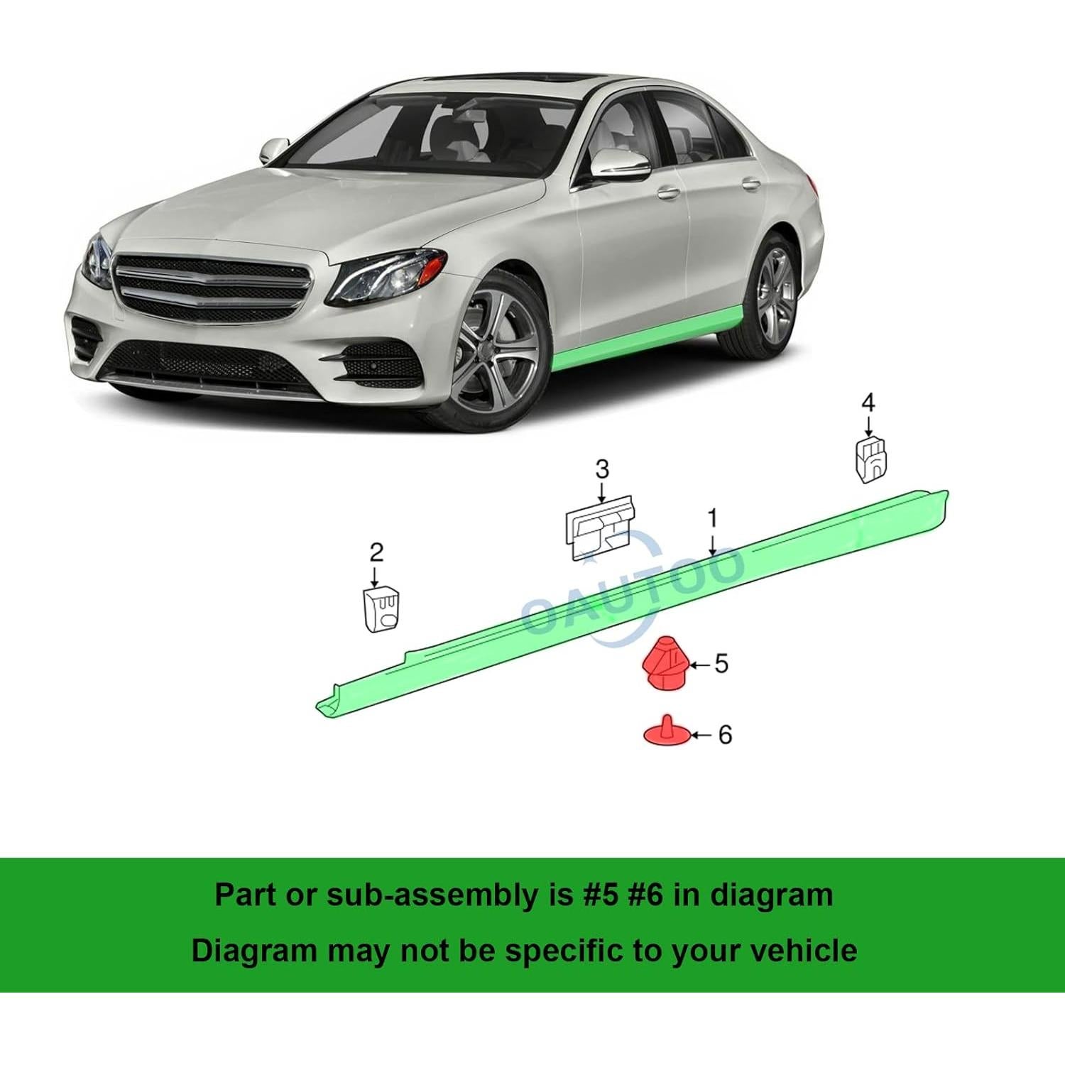 Clips de Moldeo Rocker OAUTOO 20pcs para Mercedes-Benz