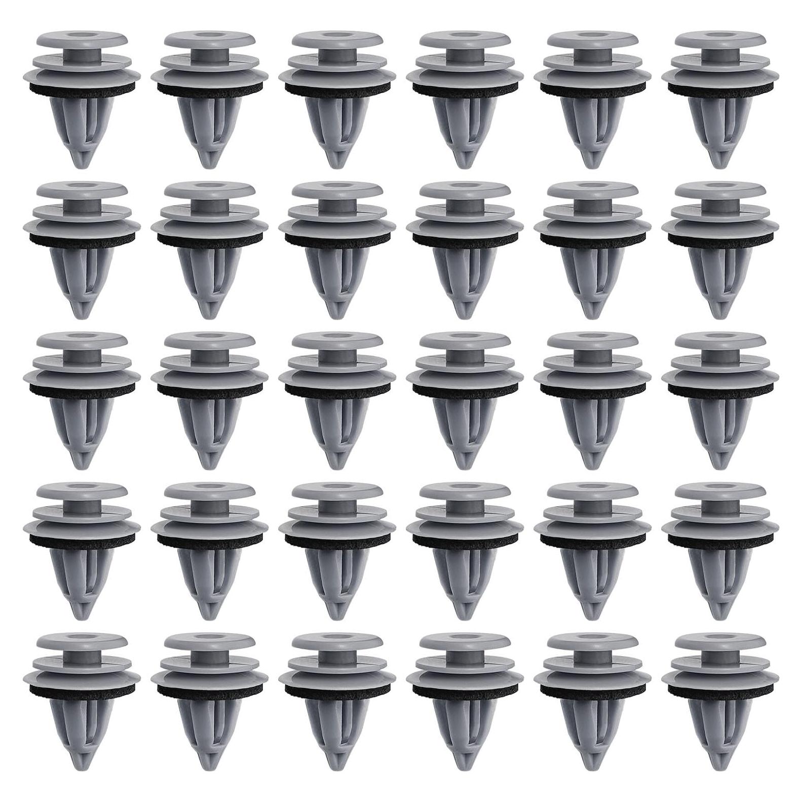 Clips Remache de Panel de Puerta SYudwen 30pcs Nylon Gris