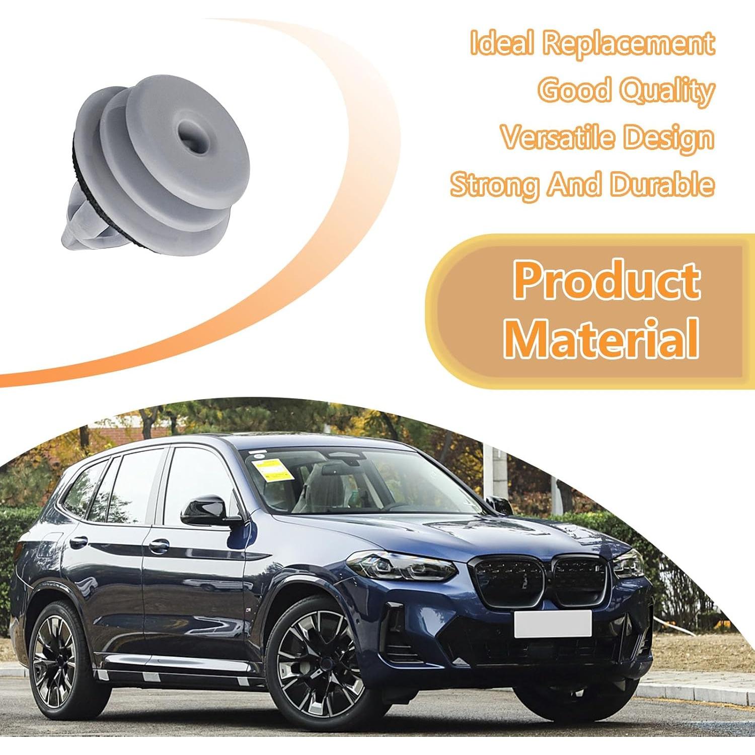 Clips Remache de Panel de Puerta SYudwen 30pcs Nylon Gris