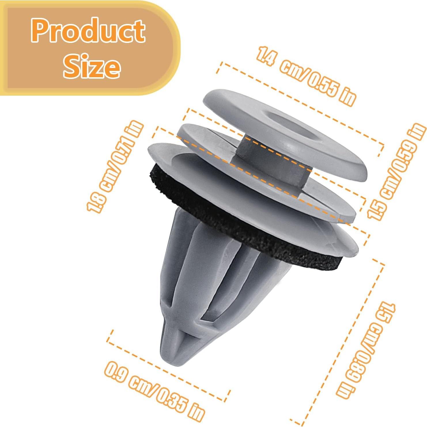 Clips Remache de Panel de Puerta SYudwen 30pcs Nylon Gris