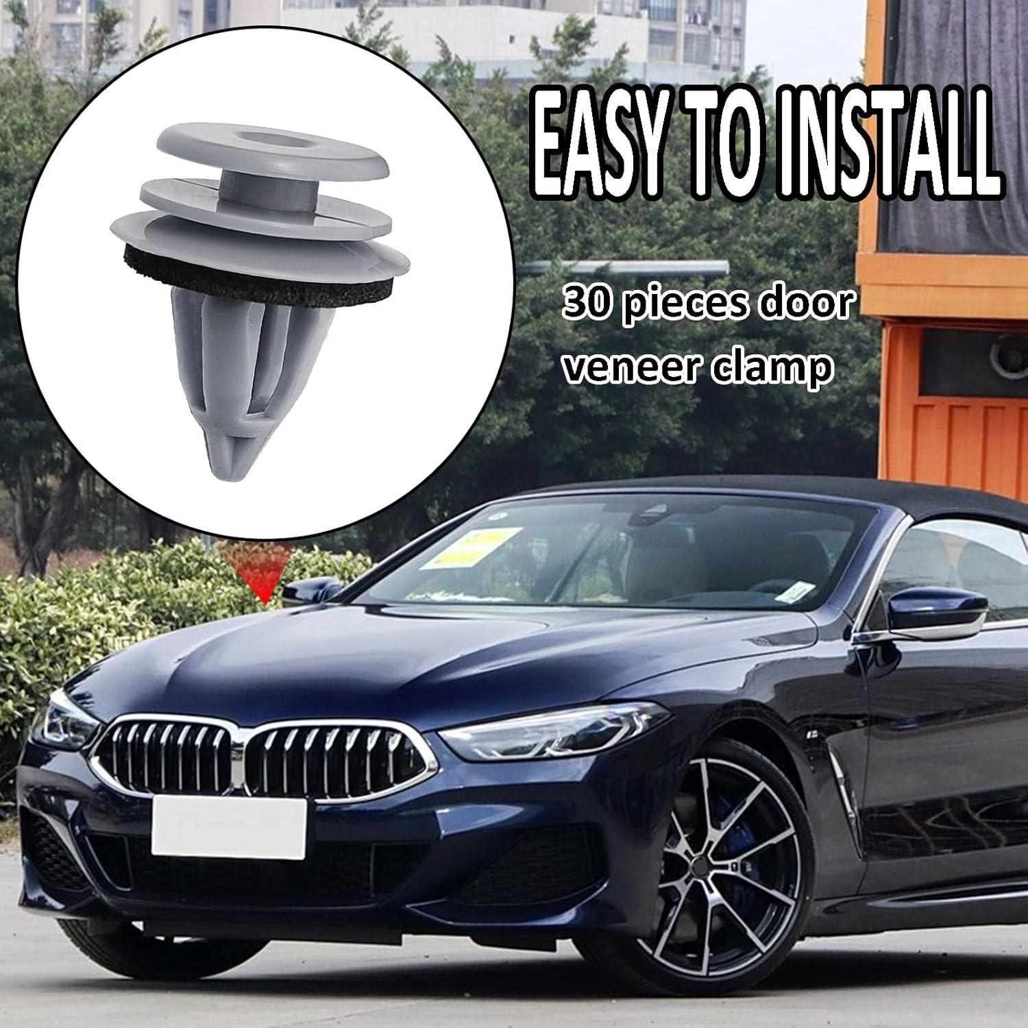 Clips Remache de Panel de Puerta SYudwen 30pcs Nylon Gris