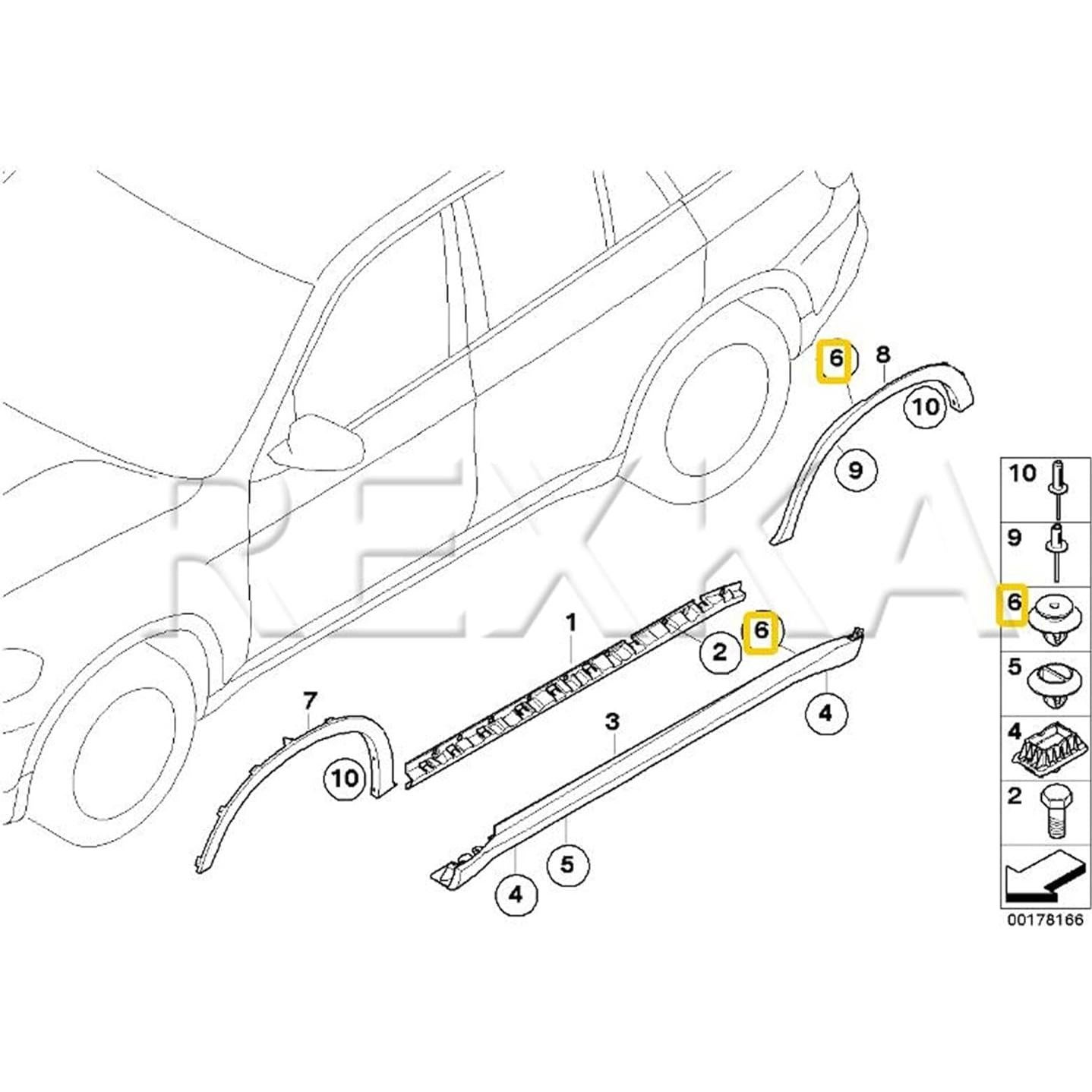 Clips de Moldura Premium Rexka para BMW y MINI - 20 Pcs