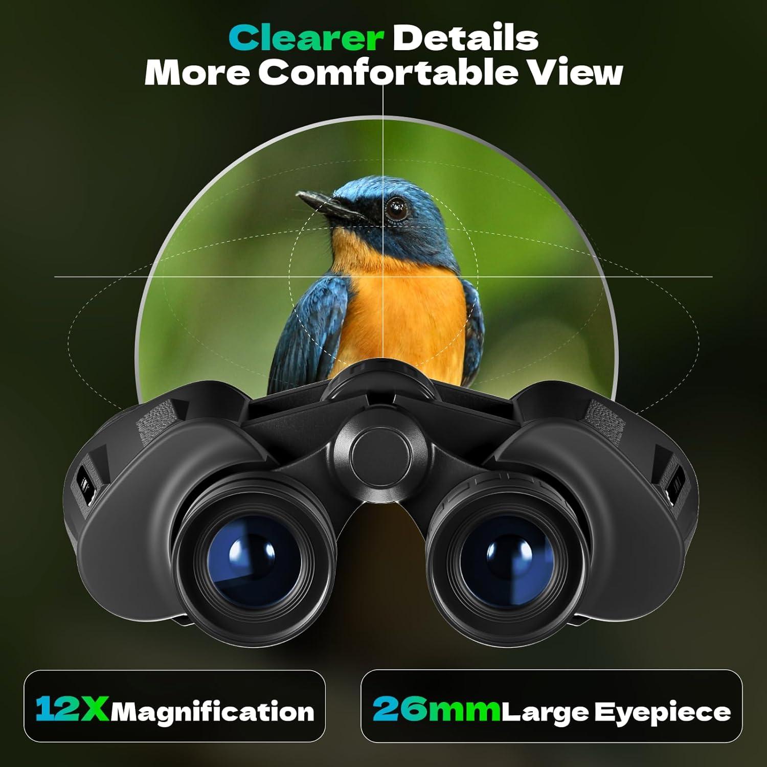 Binoculares 12x40 HD TWJ para caza y observación