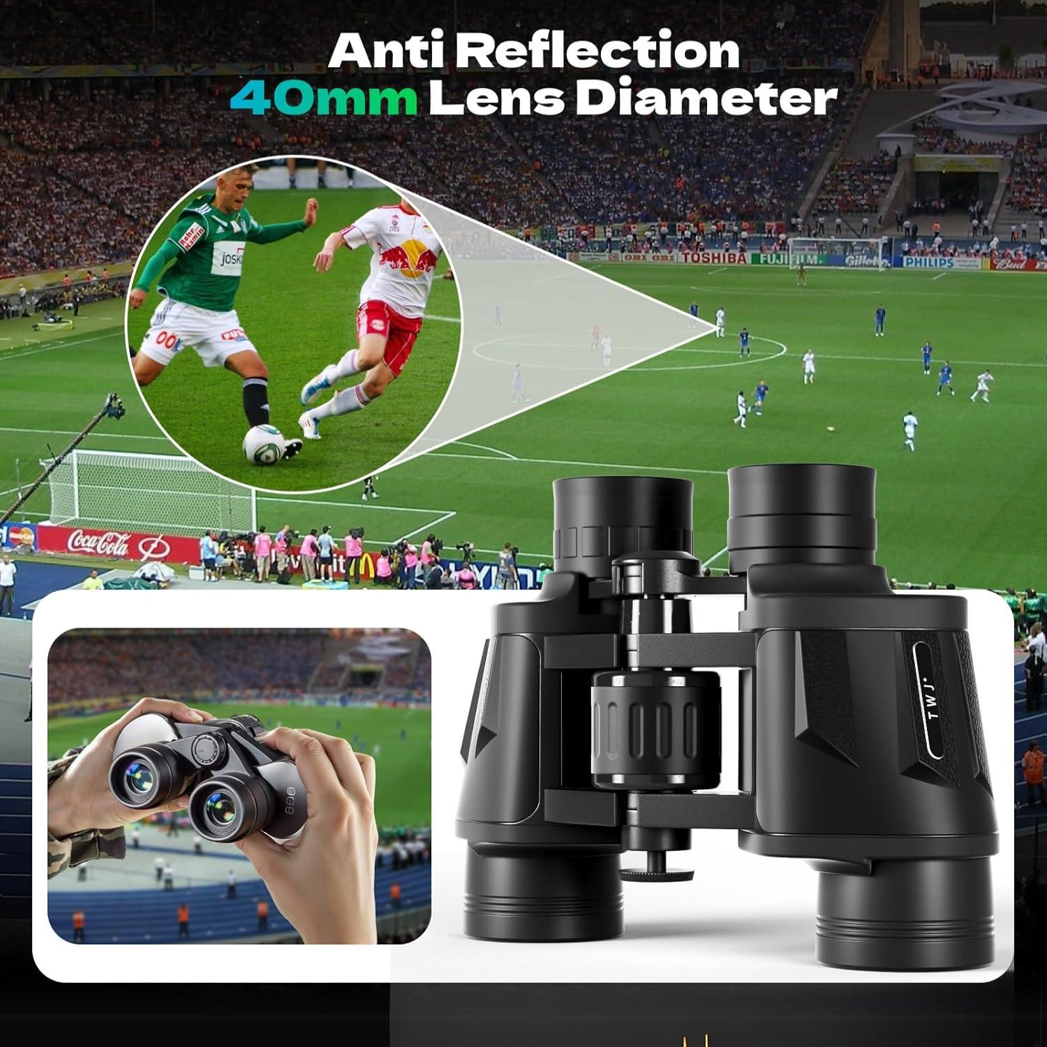 Binoculares 12x40 HD TWJ para caza y observación