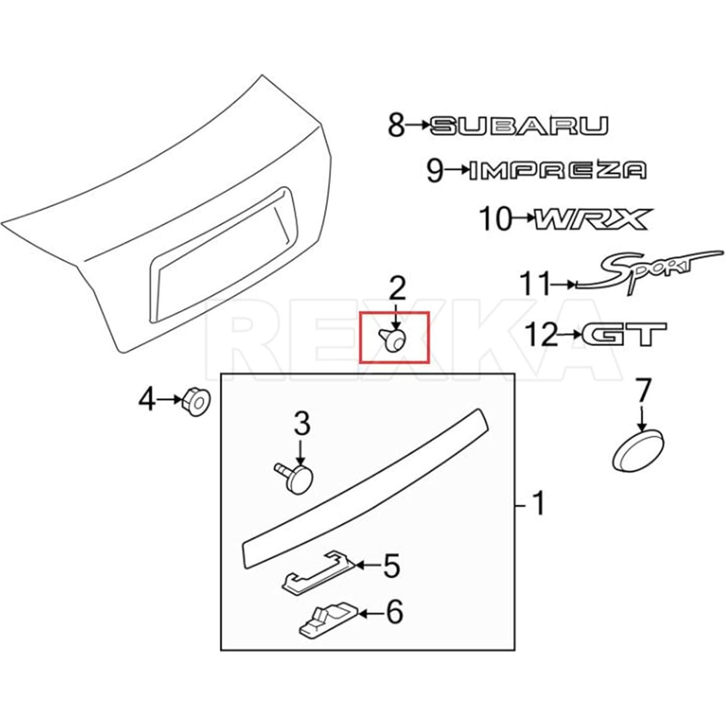Clip de Moldura Lateral Rexka 20pcs para Subaru