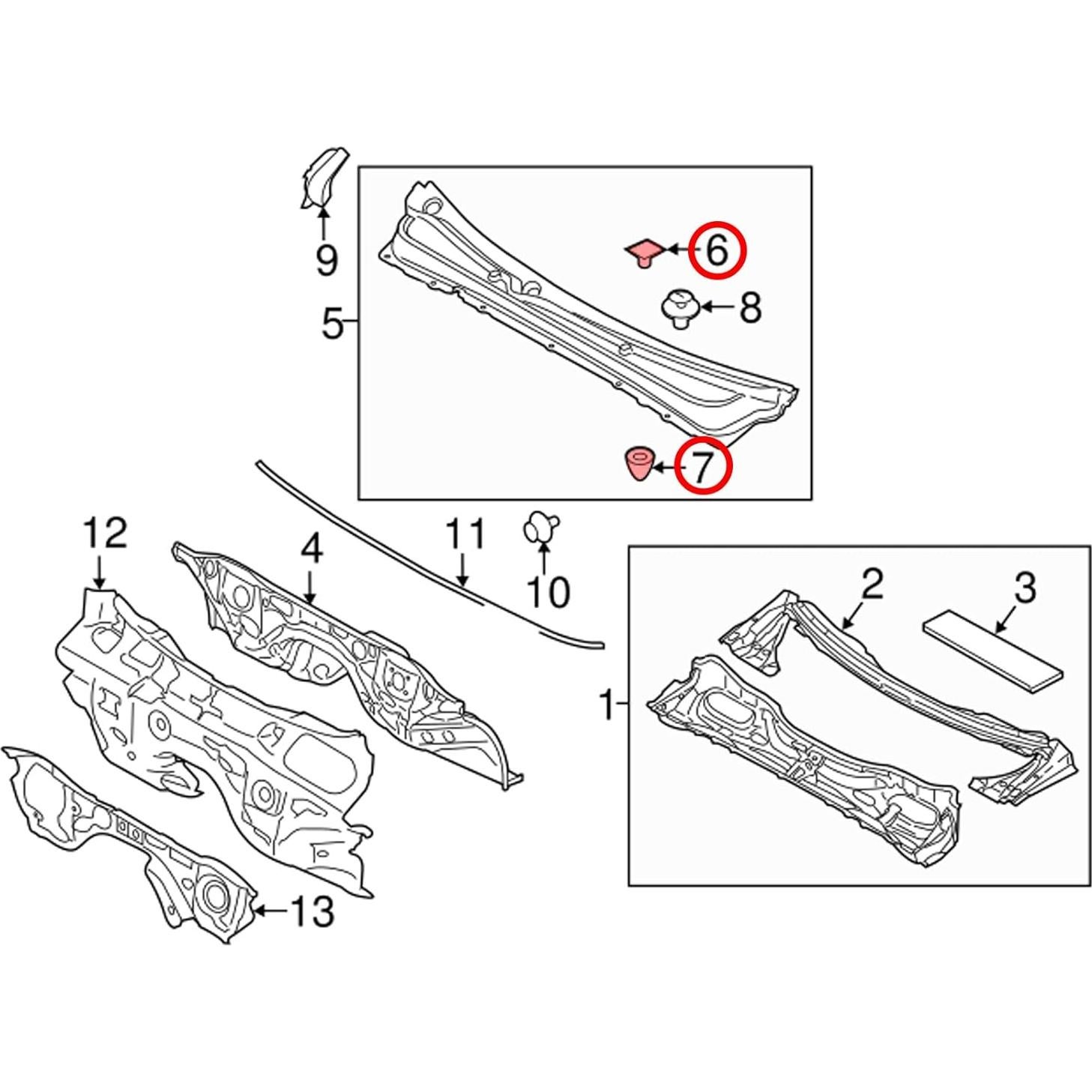 Juego de Clips de Retención Cowl OAUTOO 20Sets para Subaru
