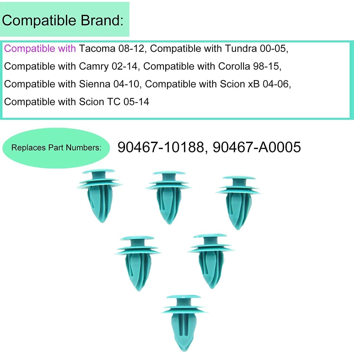50 Clips de Panel de Puerta de Recorte WTPLY para Toyota y Lexus