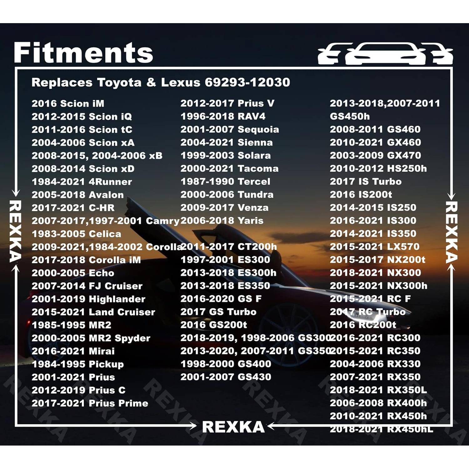 Clips de Varilla de Cerradura Rexka para Toyota y Lexus - 5 Piezas