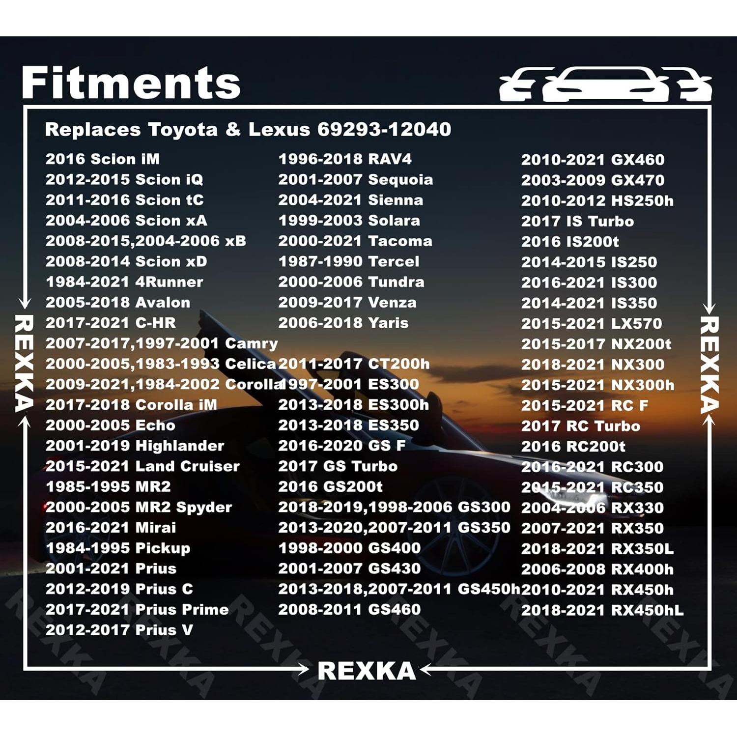 Clips de Varilla de Cerradura Rexka para Toyota y Lexus - 5 Piezas