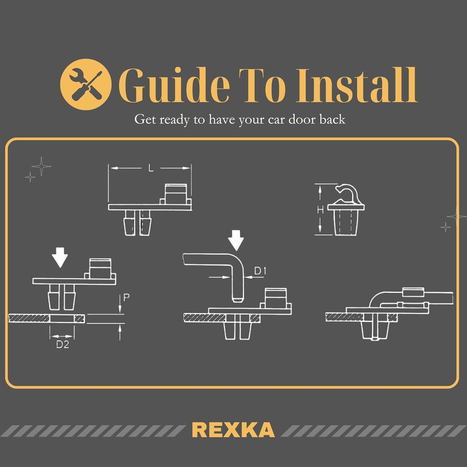 Clips de Varilla de Cerradura Rexka para Toyota y Lexus - 5 Piezas