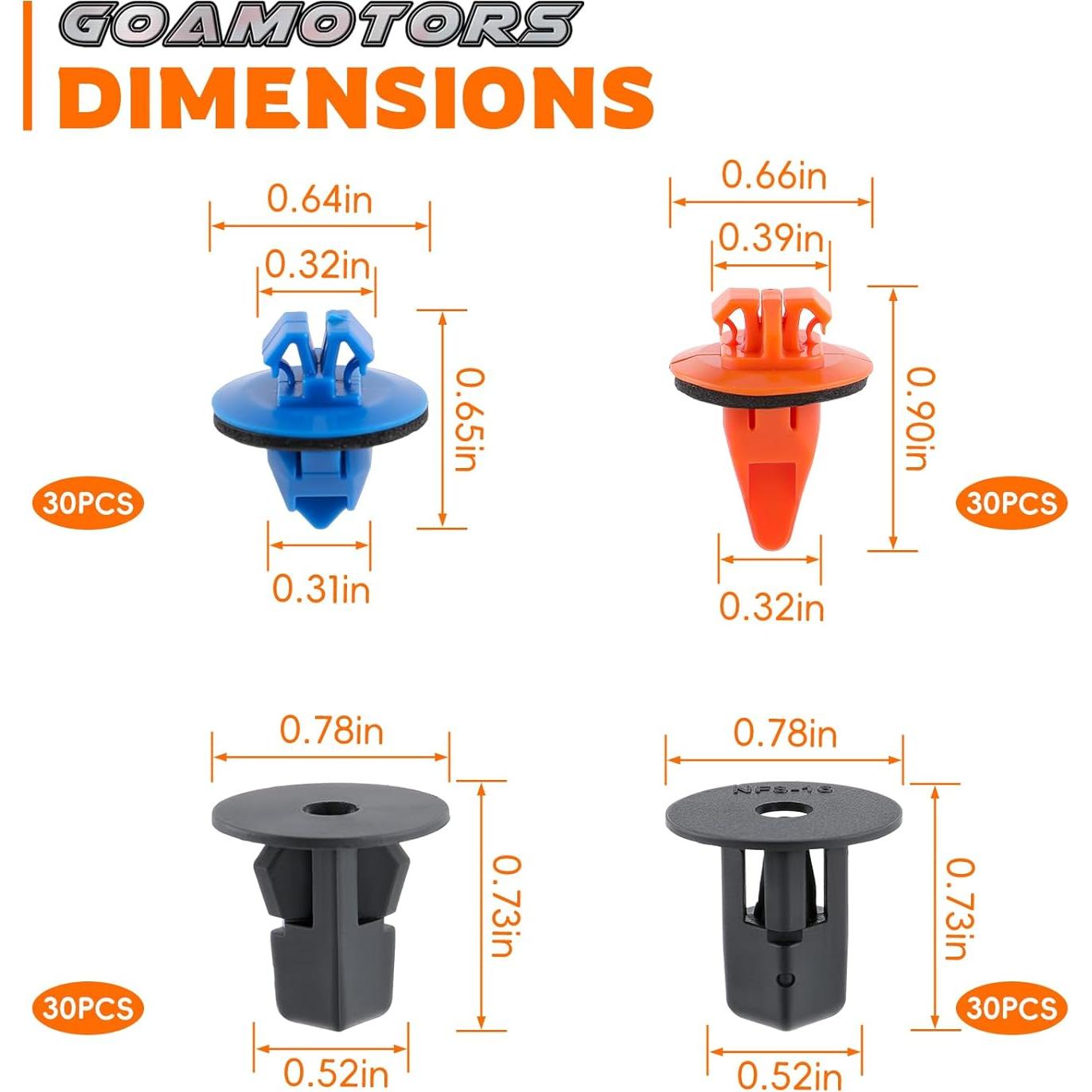 Kit 120 Clips de Guardabarros GoaMotors + Herramienta Toyota