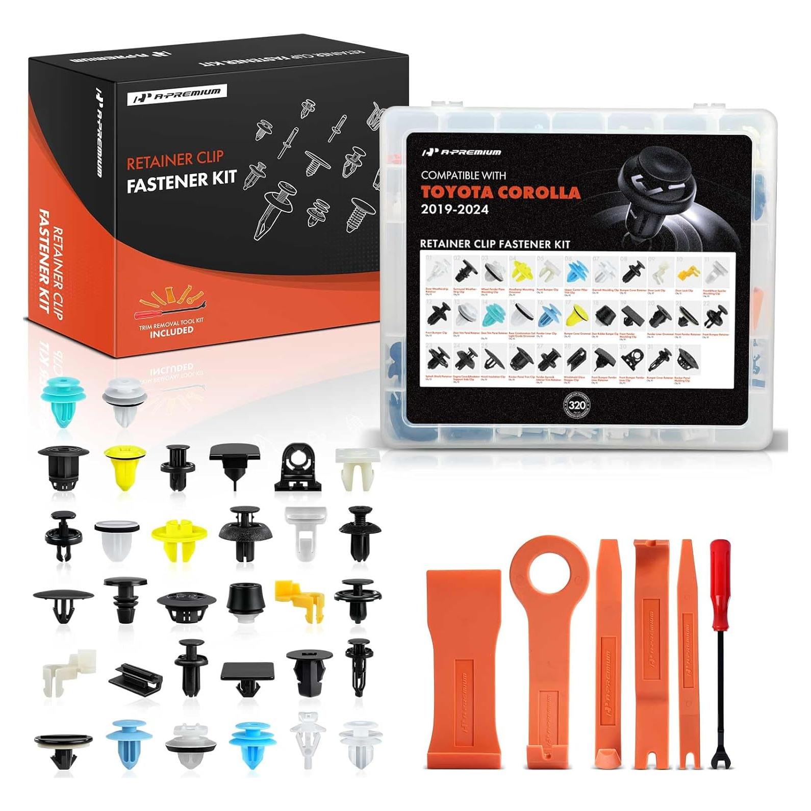 Kit de Clips de Retención A-Premium 320 Piezas para Toyota Corolla 2019-2024