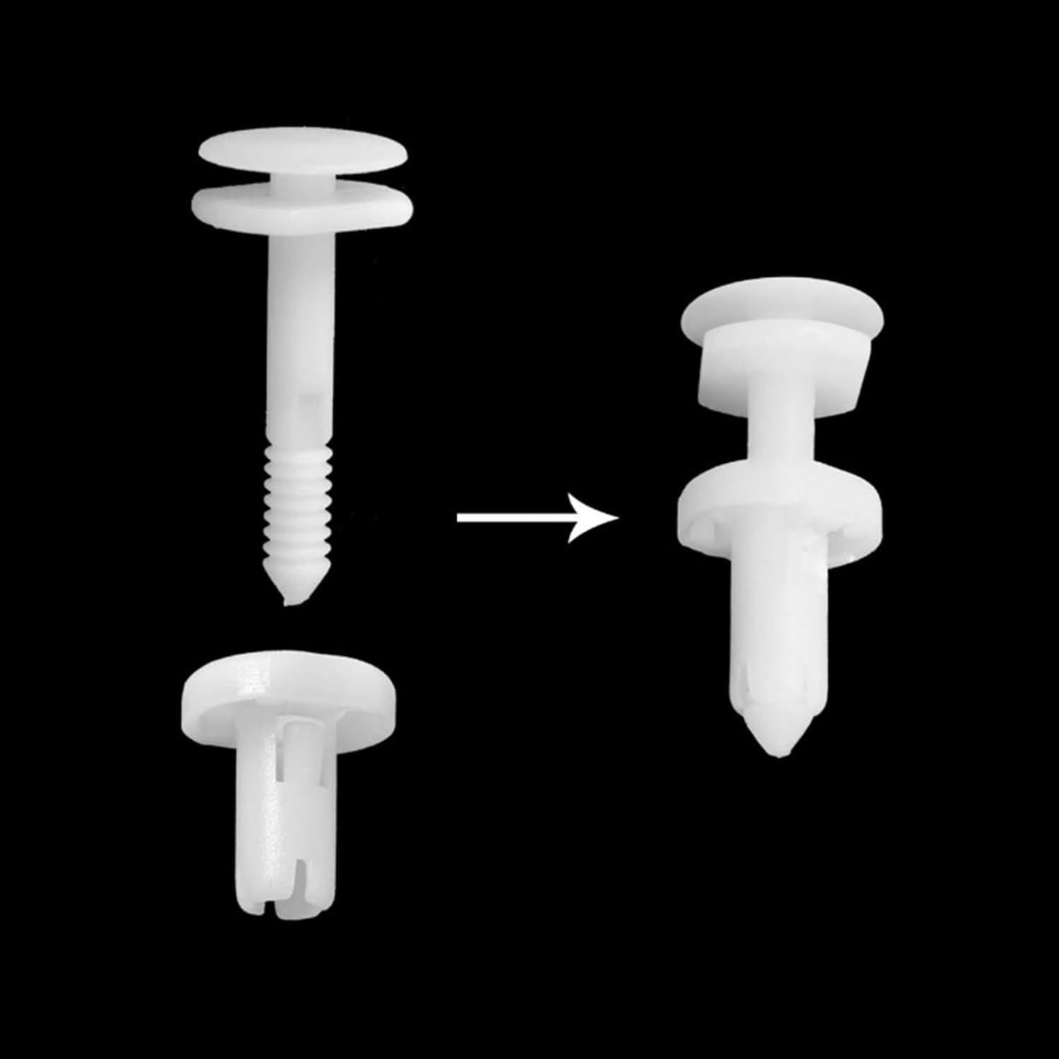 25 Clips de Retención de Panel de Puerta GM UPUPMOON - Nylon Blanco