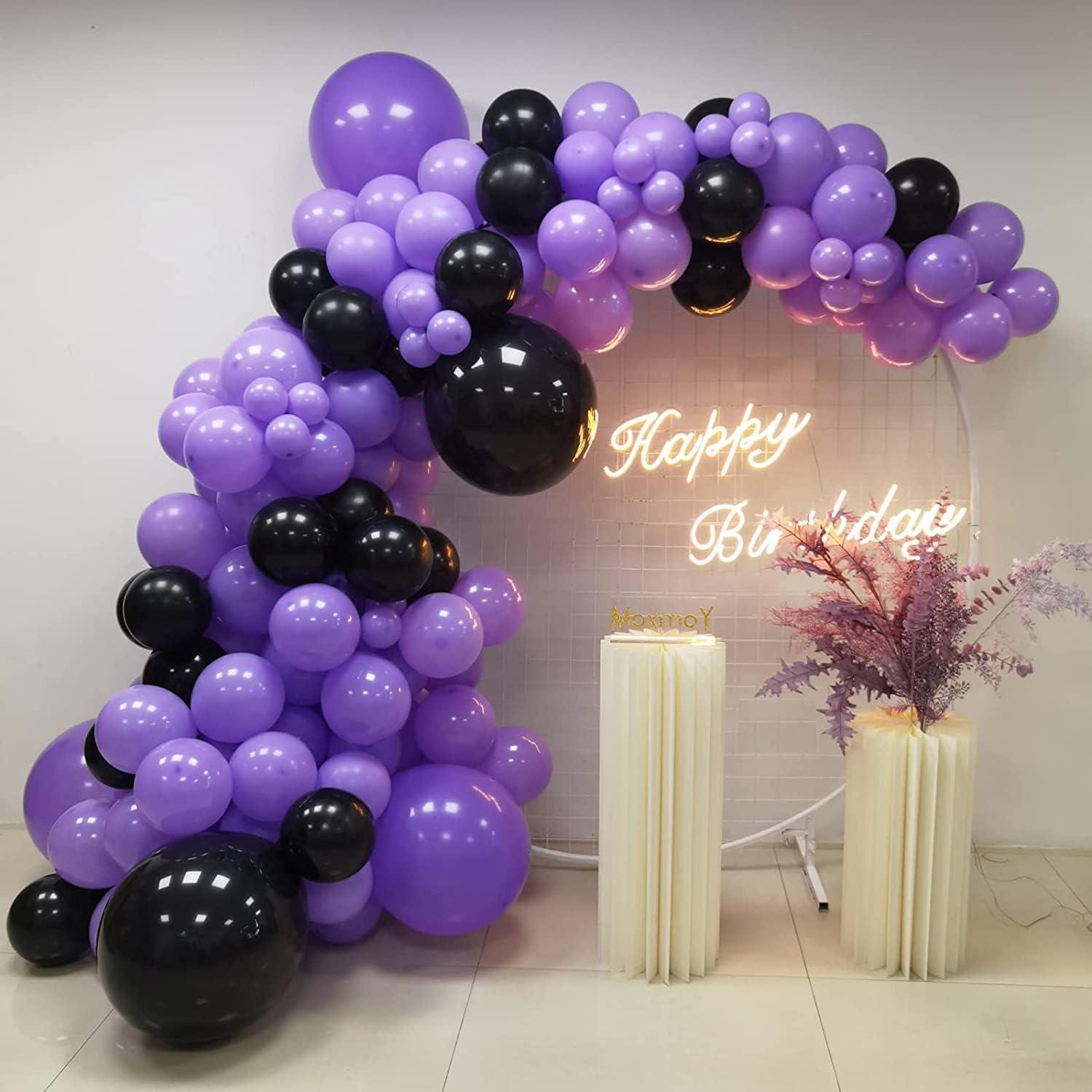 Kit de Arco de Globos Isndare Negro y Púrpura 45 cm