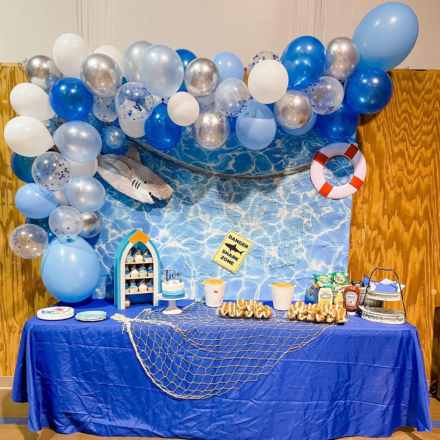 Kit de Arco de Globos Isndare Azul y Blanco 123 Piezas