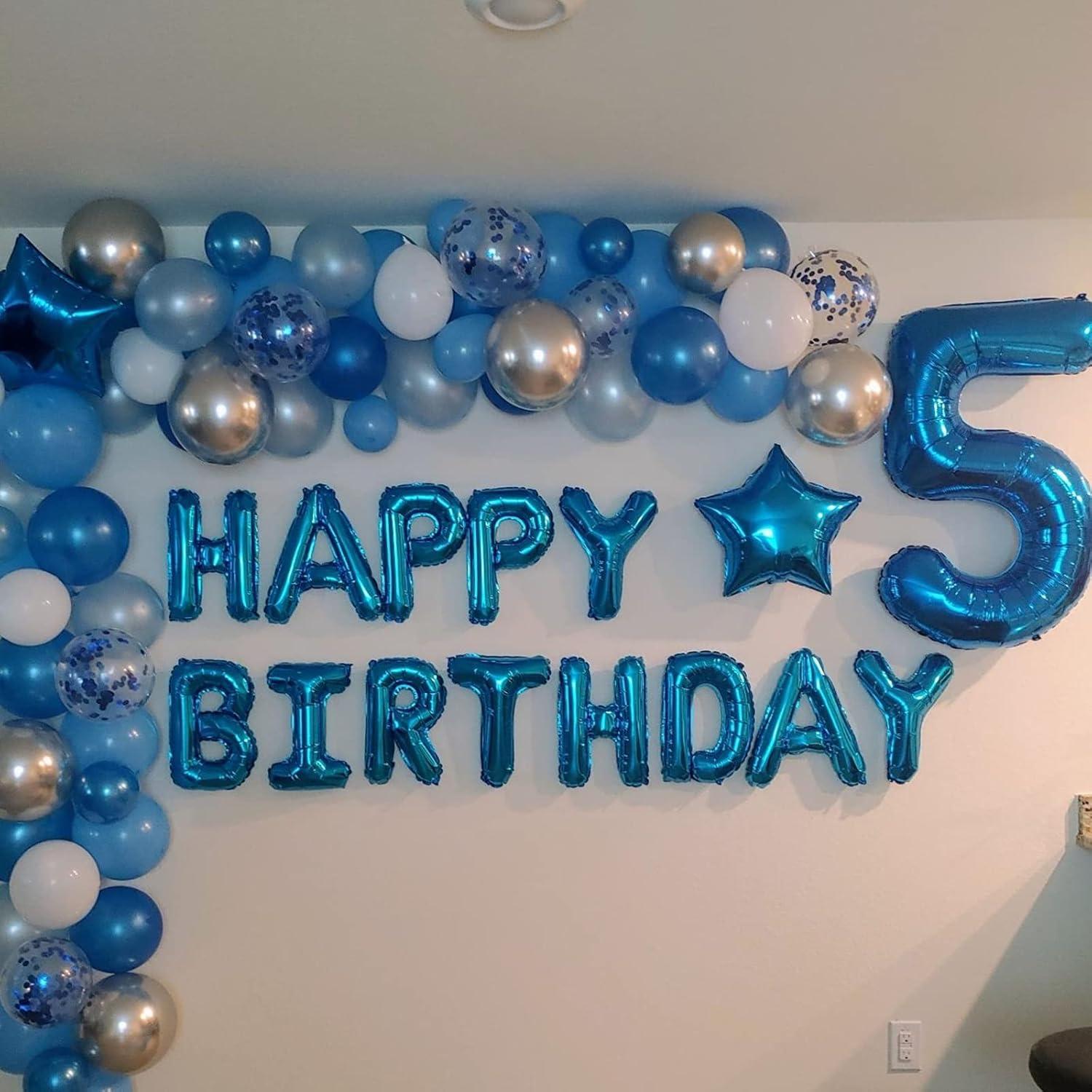 Kit de Arco de Globos Isndare Azul y Blanco 123 Piezas