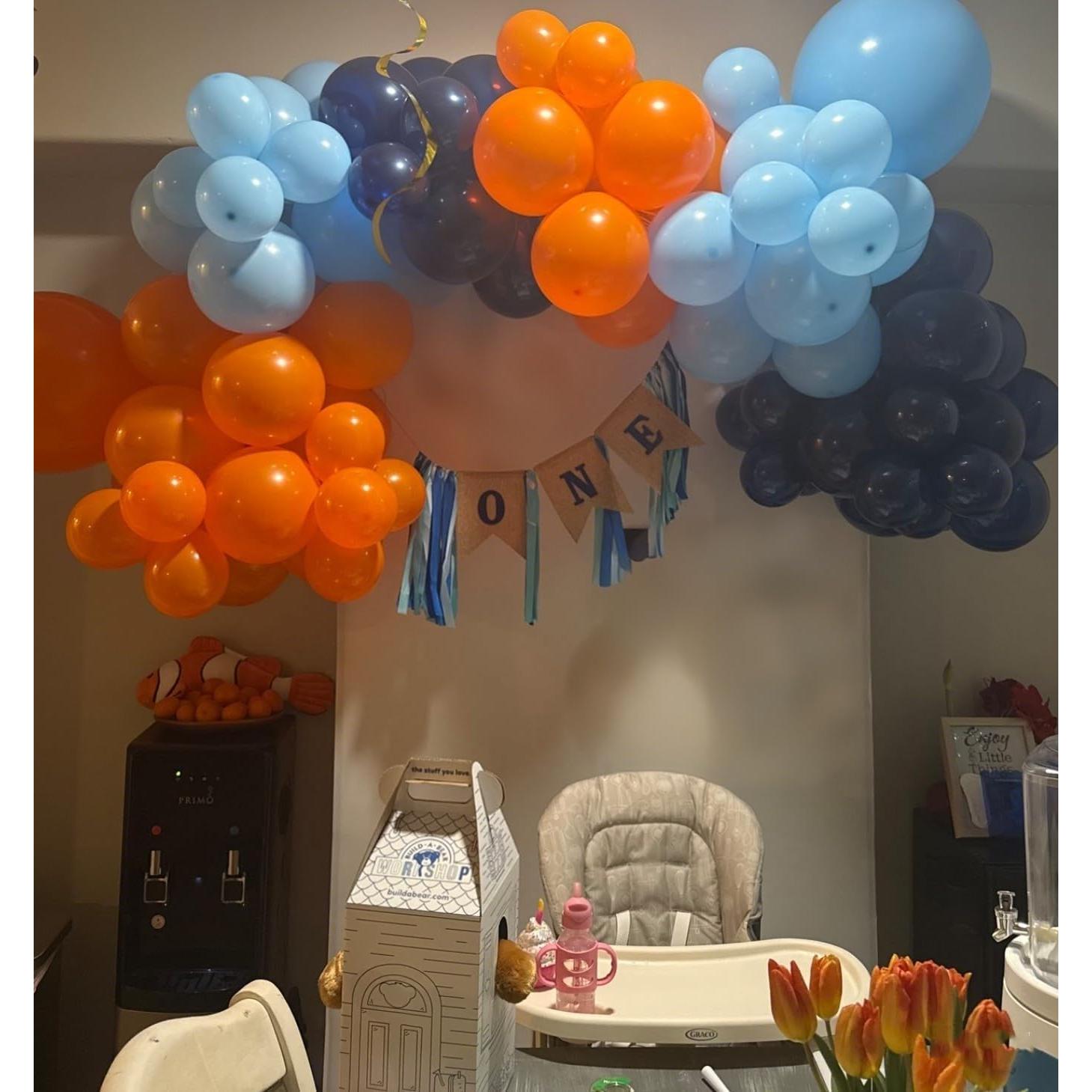 Guirnalda de Globos Naranja y Azul Isndare 45 cm 25 cm 12 cm