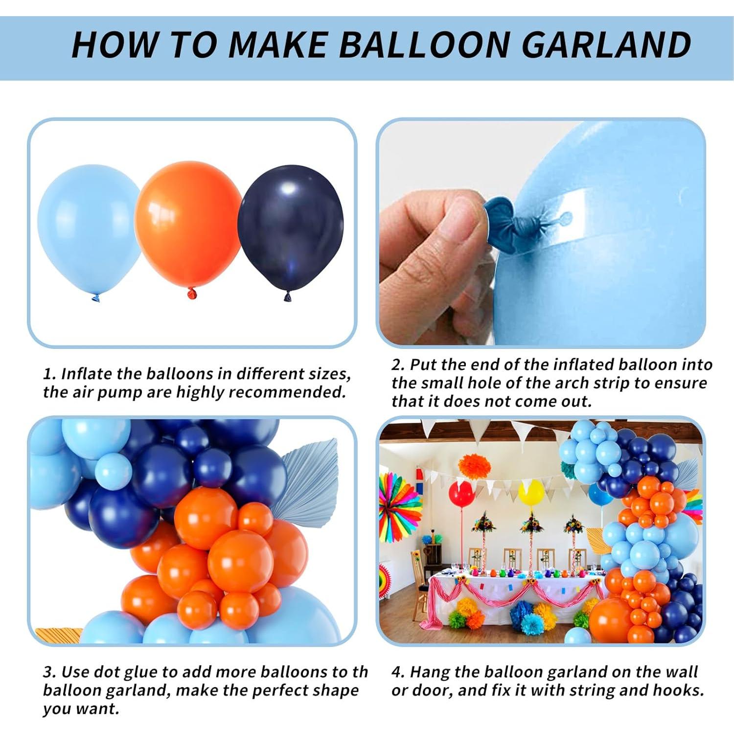 Guirnalda de Globos Naranja y Azul Isndare 45 cm 25 cm 12 cm