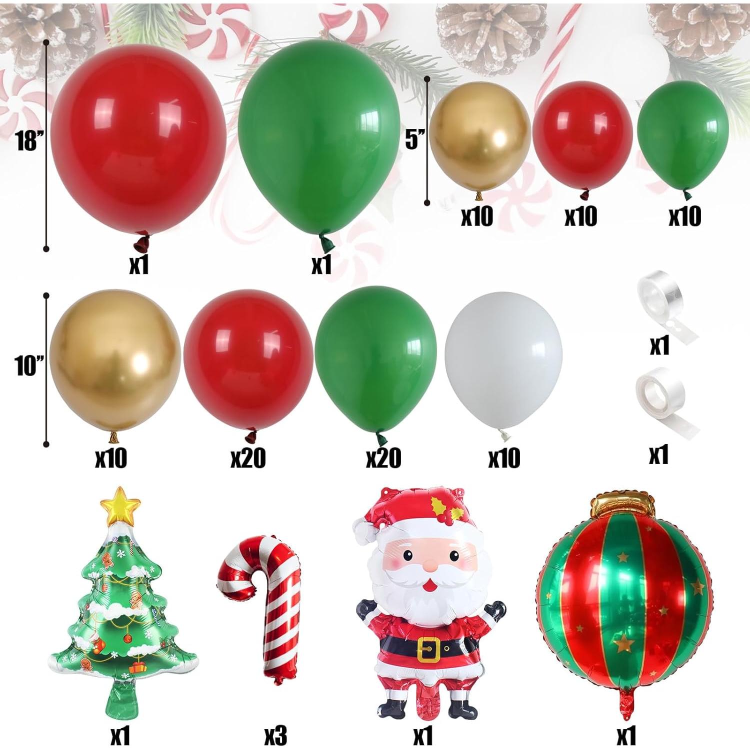 Kit de Guirnalda de Globos de Navidad Isndare 104 Piezas