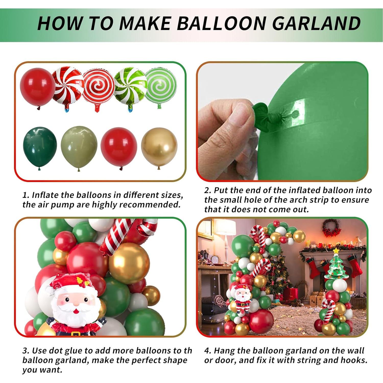 Kit de Guirnalda de Globos de Navidad Isndare 104 Piezas