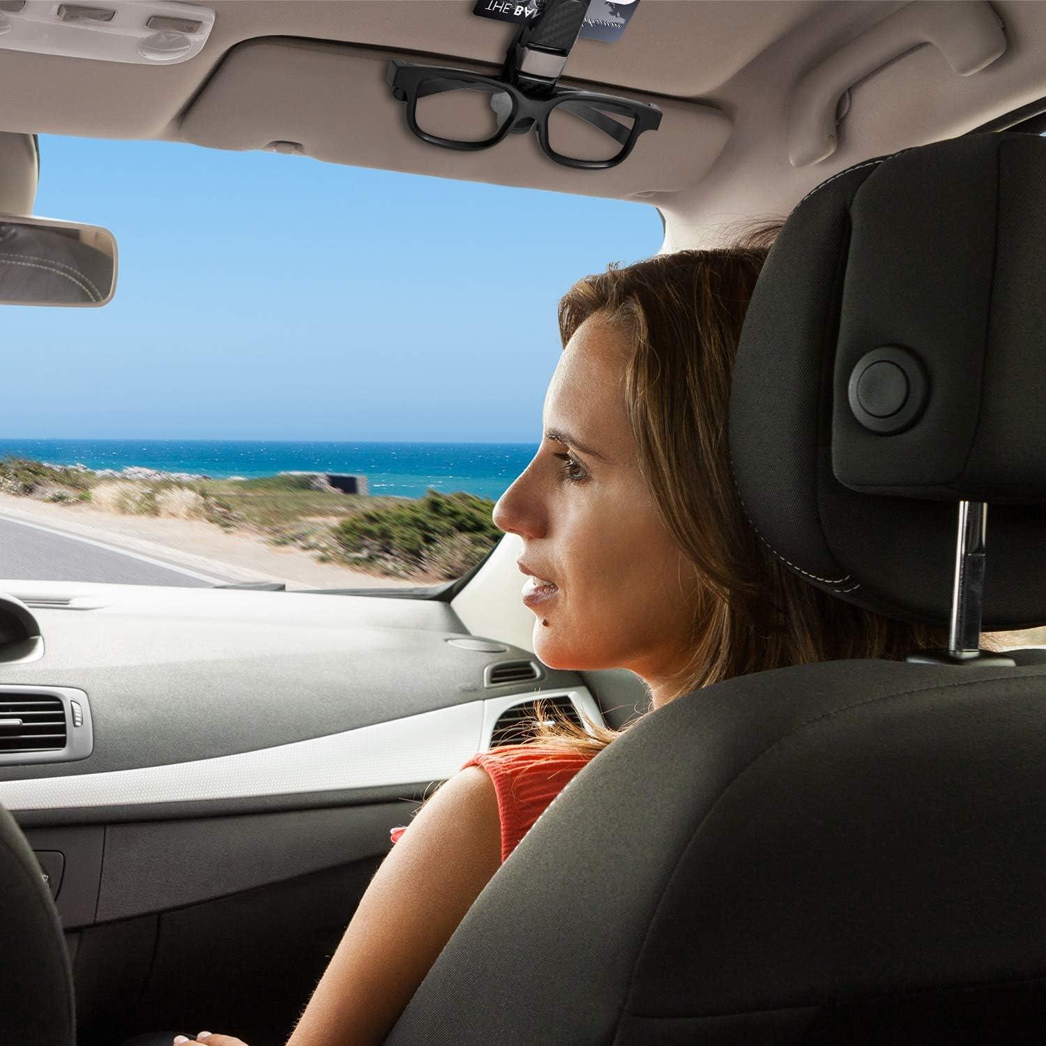 Soportes de Gafas para Coche Boao - 4 Pcs Clip Visera Negro