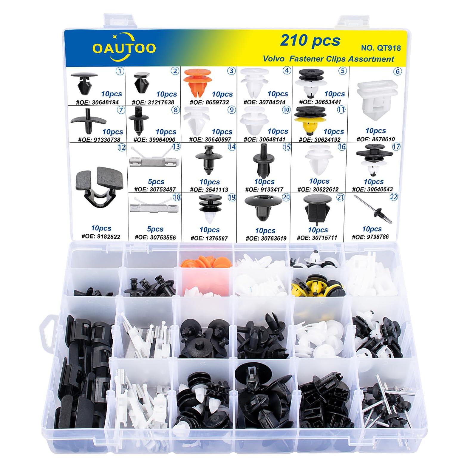 Kit de Clips de Sujetadores OAUTOO 210 Piezas para Volvo