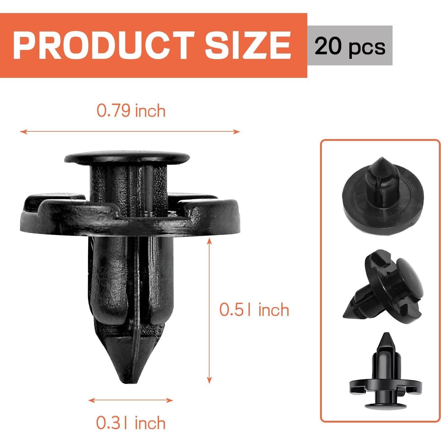 20 Clips Sujetadores de Nylon para Parachoques y Guardabarros