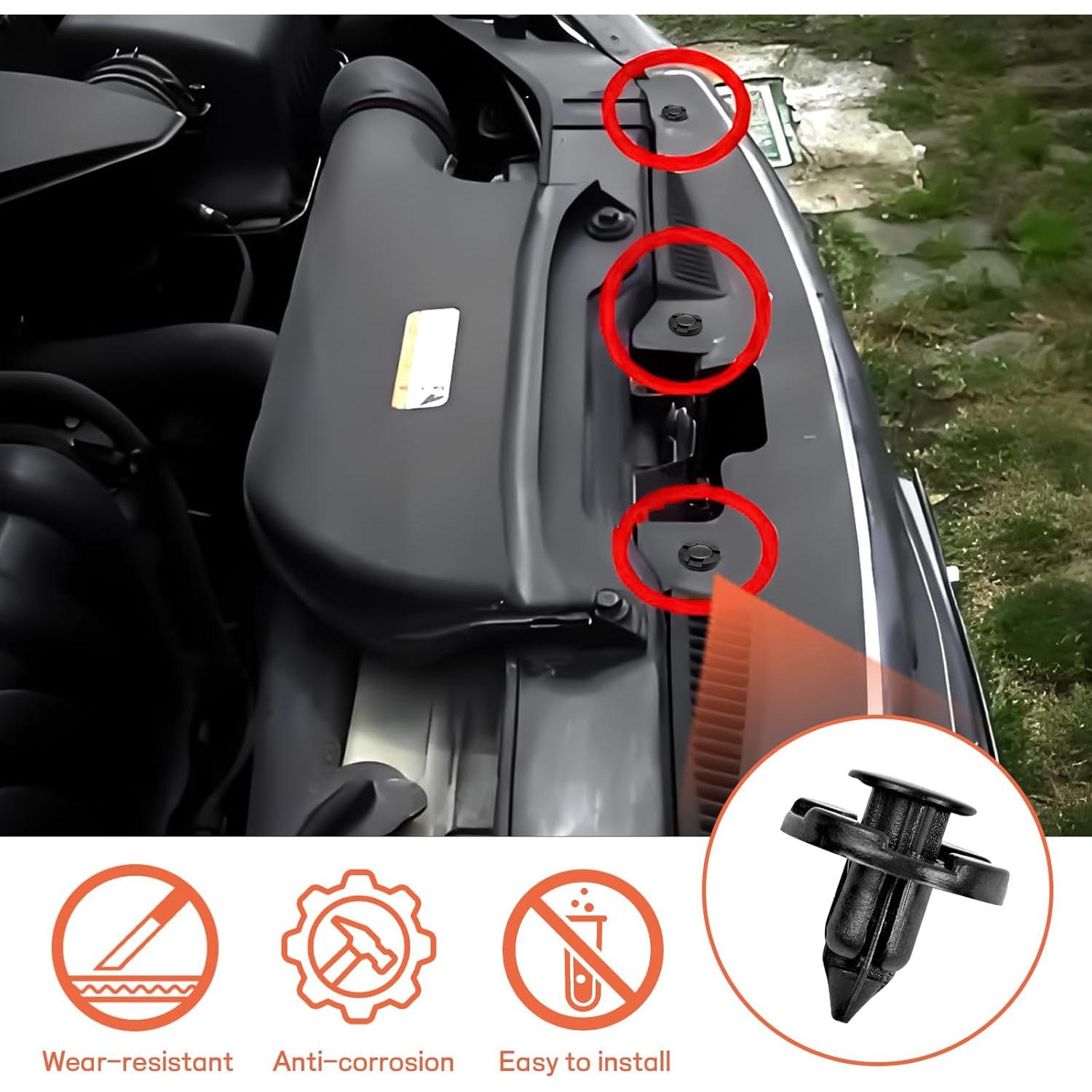 20 Clips Sujetadores de Nylon para Parachoques y Guardabarros